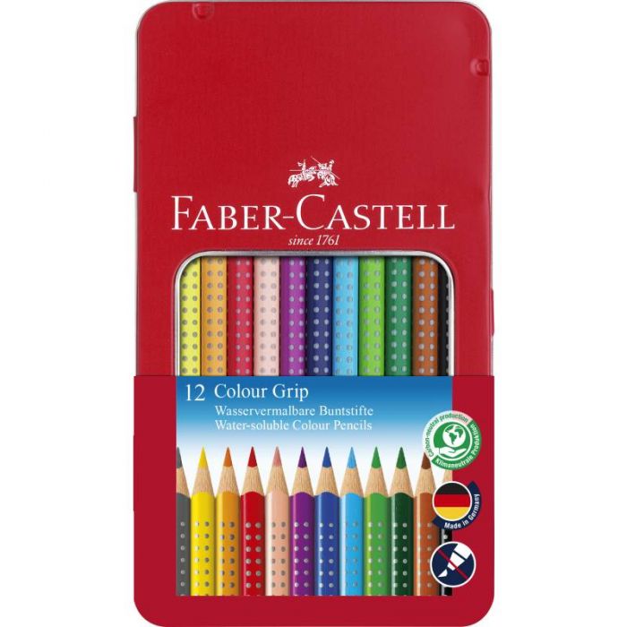 Faber castell - Drvene bojice 1/12 grip metalna kutija